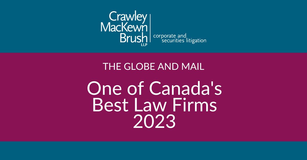 photo ofCrawley MacKewn Brush LLP recognized as one of Canada's Best Law Firms of 2023 by the Globe and Mail